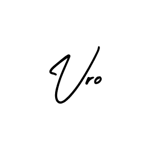 How to make Vro name signature. Use AmerikaSignatureDemo-Regular style for creating short signs online. This is the latest handwritten sign. Vro signature style 3 images and pictures png