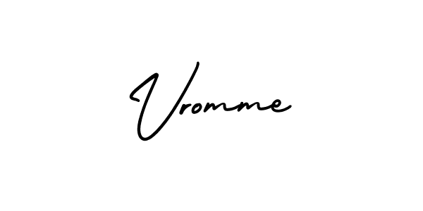 Similarly AmerikaSignatureDemo-Regular is the best handwritten signature design. Signature creator online .You can use it as an online autograph creator for name Vromme. Vromme signature style 3 images and pictures png
