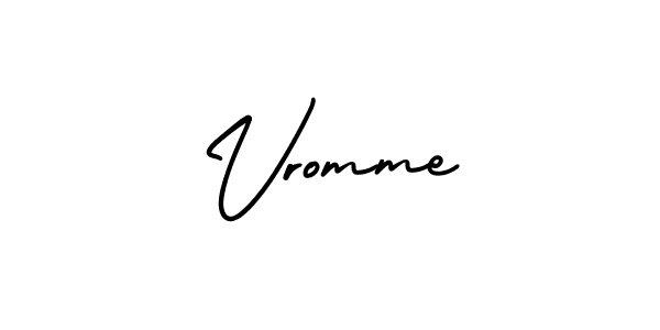 Similarly AmerikaSignatureDemo-Regular is the best handwritten signature design. Signature creator online .You can use it as an online autograph creator for name Vromme. Vromme signature style 3 images and pictures png