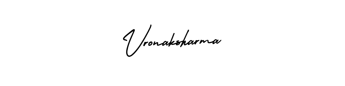 Make a beautiful signature design for name Vronaksharma. With this signature (AmerikaSignatureDemo-Regular) style, you can create a handwritten signature for free. Vronaksharma signature style 3 images and pictures png