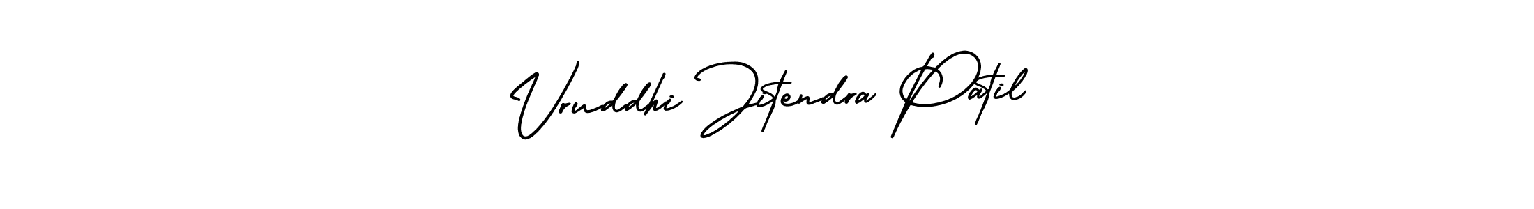 The best way (AmerikaSignatureDemo-Regular) to make a short signature is to pick only two or three words in your name. The name Vruddhi Jitendra Patil include a total of six letters. For converting this name. Vruddhi Jitendra Patil signature style 3 images and pictures png