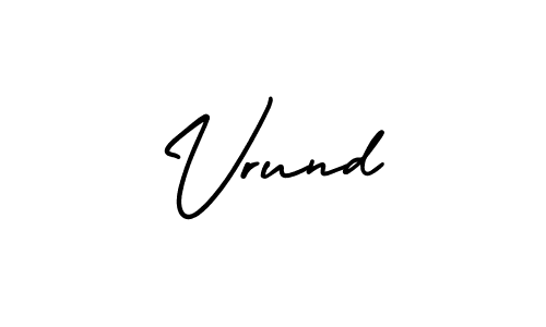 Make a short Vrund signature style. Manage your documents anywhere anytime using AmerikaSignatureDemo-Regular. Create and add eSignatures, submit forms, share and send files easily. Vrund signature style 3 images and pictures png