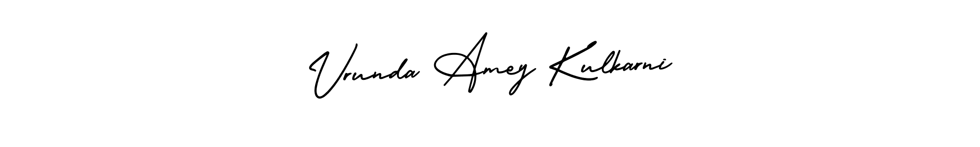 Make a beautiful signature design for name Vrunda Amey Kulkarni. Use this online signature maker to create a handwritten signature for free. Vrunda Amey Kulkarni signature style 3 images and pictures png