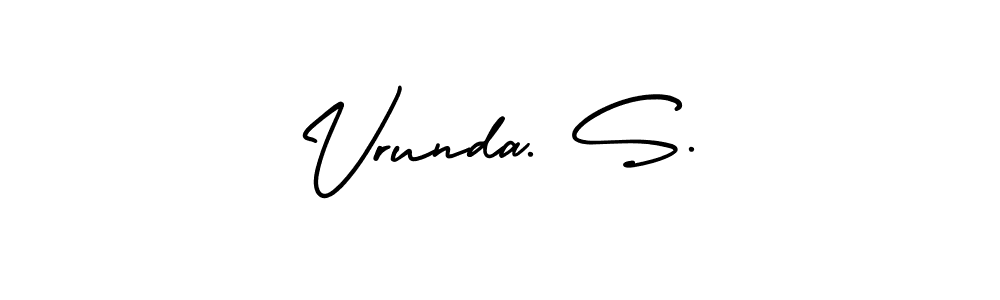 Design your own signature with our free online signature maker. With this signature software, you can create a handwritten (AmerikaSignatureDemo-Regular) signature for name Vrunda. S.. Vrunda. S. signature style 3 images and pictures png