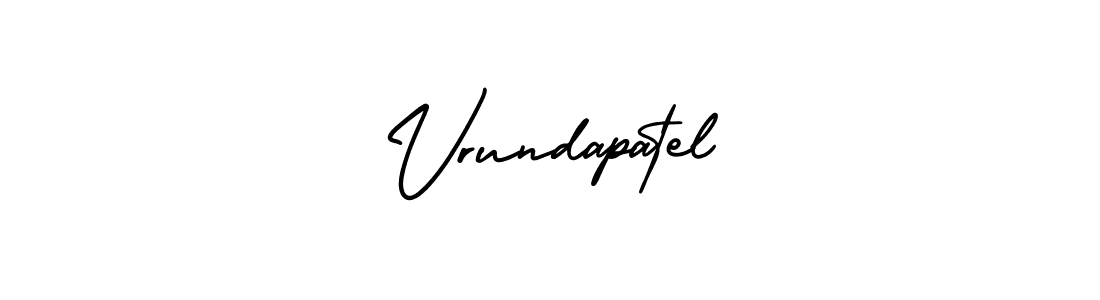 if you are searching for the best signature style for your name Vrundapatel. so please give up your signature search. here we have designed multiple signature styles  using AmerikaSignatureDemo-Regular. Vrundapatel signature style 3 images and pictures png
