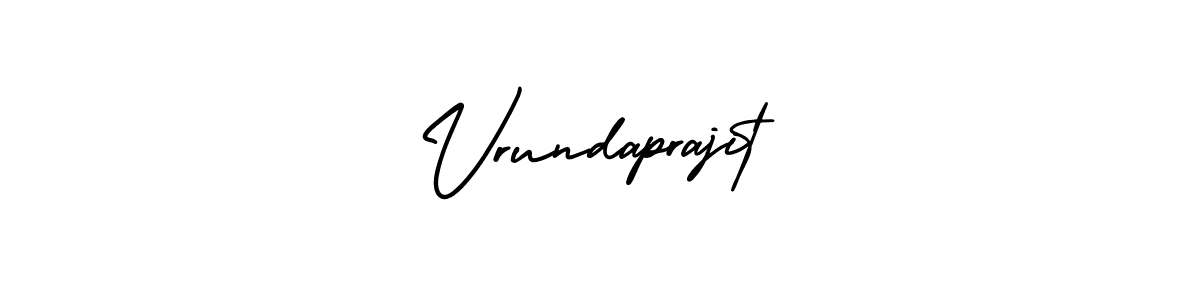 How to make Vrundaprajit name signature. Use AmerikaSignatureDemo-Regular style for creating short signs online. This is the latest handwritten sign. Vrundaprajit signature style 3 images and pictures png