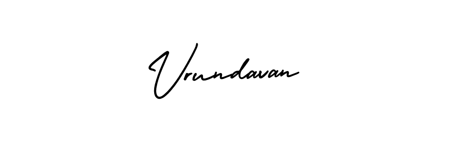 The best way (AmerikaSignatureDemo-Regular) to make a short signature is to pick only two or three words in your name. The name Vrundavan include a total of six letters. For converting this name. Vrundavan signature style 3 images and pictures png