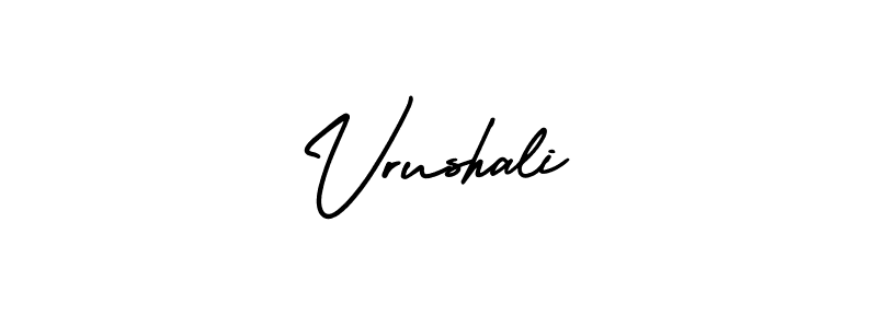 How to make Vrushali name signature. Use AmerikaSignatureDemo-Regular style for creating short signs online. This is the latest handwritten sign. Vrushali signature style 3 images and pictures png