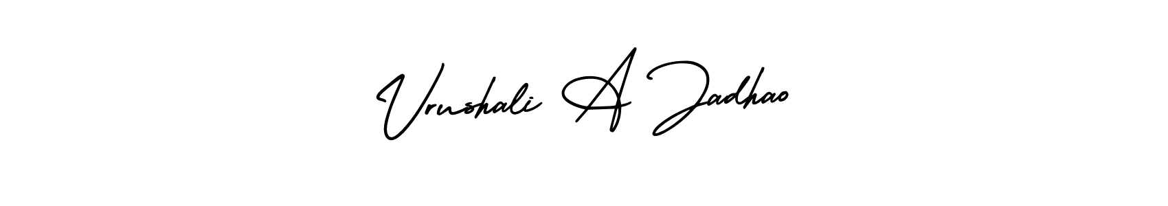 Also You can easily find your signature by using the search form. We will create Vrushali A Jadhao name handwritten signature images for you free of cost using AmerikaSignatureDemo-Regular sign style. Vrushali A Jadhao signature style 3 images and pictures png