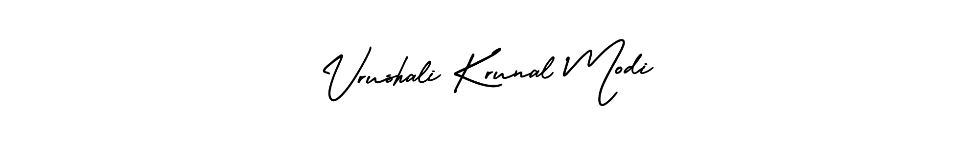 How to make Vrushali Krunal Modi signature? AmerikaSignatureDemo-Regular is a professional autograph style. Create handwritten signature for Vrushali Krunal Modi name. Vrushali Krunal Modi signature style 3 images and pictures png