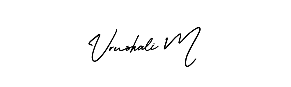 Vrushali M stylish signature style. Best Handwritten Sign (AmerikaSignatureDemo-Regular) for my name. Handwritten Signature Collection Ideas for my name Vrushali M. Vrushali M signature style 3 images and pictures png