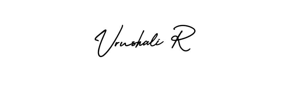 Use a signature maker to create a handwritten signature online. With this signature software, you can design (AmerikaSignatureDemo-Regular) your own signature for name Vrushali R. Vrushali R signature style 3 images and pictures png