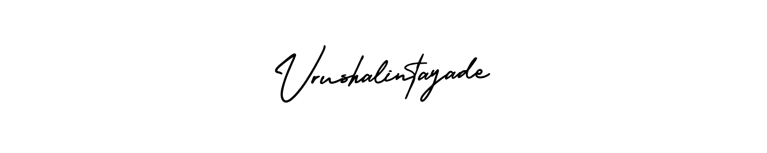 This is the best signature style for the Vrushalintayade name. Also you like these signature font (AmerikaSignatureDemo-Regular). Mix name signature. Vrushalintayade signature style 3 images and pictures png