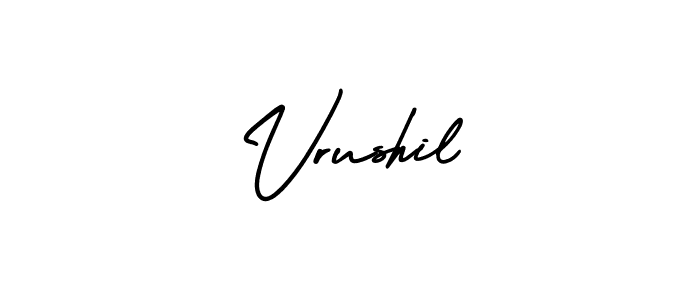 Make a beautiful signature design for name Vrushil. With this signature (AmerikaSignatureDemo-Regular) style, you can create a handwritten signature for free. Vrushil signature style 3 images and pictures png