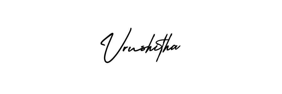 Vrushitha stylish signature style. Best Handwritten Sign (AmerikaSignatureDemo-Regular) for my name. Handwritten Signature Collection Ideas for my name Vrushitha. Vrushitha signature style 3 images and pictures png