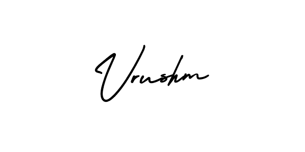 if you are searching for the best signature style for your name Vrushm. so please give up your signature search. here we have designed multiple signature styles  using AmerikaSignatureDemo-Regular. Vrushm signature style 3 images and pictures png