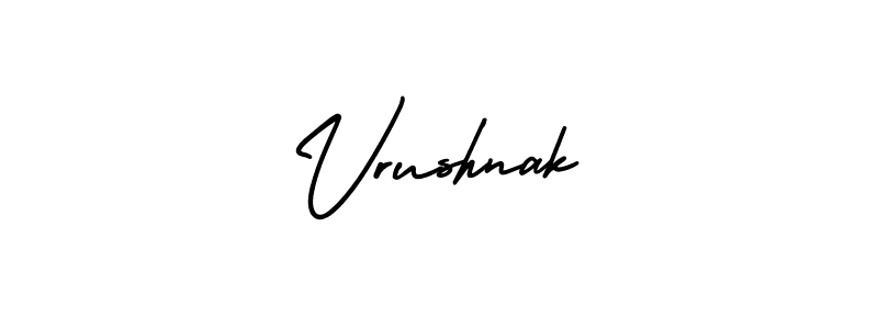 Make a beautiful signature design for name Vrushnak. With this signature (AmerikaSignatureDemo-Regular) style, you can create a handwritten signature for free. Vrushnak signature style 3 images and pictures png