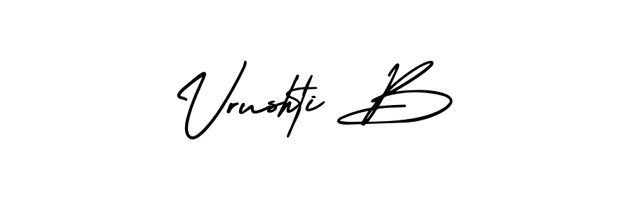 Vrushti B stylish signature style. Best Handwritten Sign (AmerikaSignatureDemo-Regular) for my name. Handwritten Signature Collection Ideas for my name Vrushti B. Vrushti B signature style 3 images and pictures png