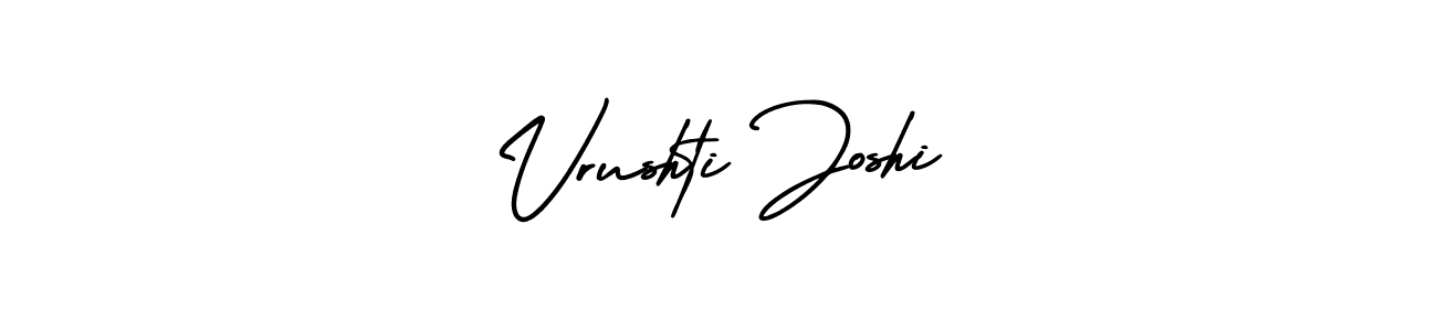 You should practise on your own different ways (AmerikaSignatureDemo-Regular) to write your name (Vrushti Joshi) in signature. don't let someone else do it for you. Vrushti Joshi signature style 3 images and pictures png