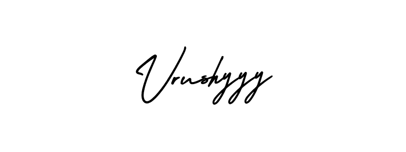 The best way (AmerikaSignatureDemo-Regular) to make a short signature is to pick only two or three words in your name. The name Vrushyyy include a total of six letters. For converting this name. Vrushyyy signature style 3 images and pictures png