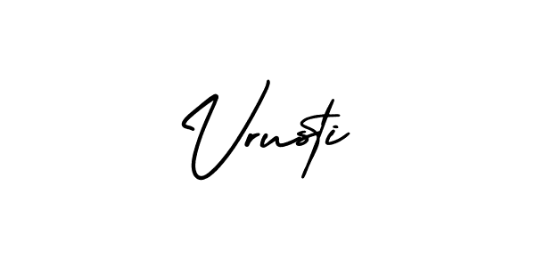 How to Draw Vrusti signature style? AmerikaSignatureDemo-Regular is a latest design signature styles for name Vrusti. Vrusti signature style 3 images and pictures png