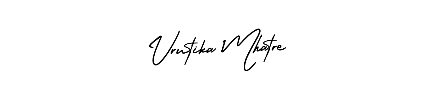 Make a short Vrutika Mhatre signature style. Manage your documents anywhere anytime using AmerikaSignatureDemo-Regular. Create and add eSignatures, submit forms, share and send files easily. Vrutika Mhatre signature style 3 images and pictures png