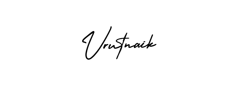 How to make Vrutnaik name signature. Use AmerikaSignatureDemo-Regular style for creating short signs online. This is the latest handwritten sign. Vrutnaik signature style 3 images and pictures png