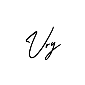 Vry stylish signature style. Best Handwritten Sign (AmerikaSignatureDemo-Regular) for my name. Handwritten Signature Collection Ideas for my name Vry. Vry signature style 3 images and pictures png