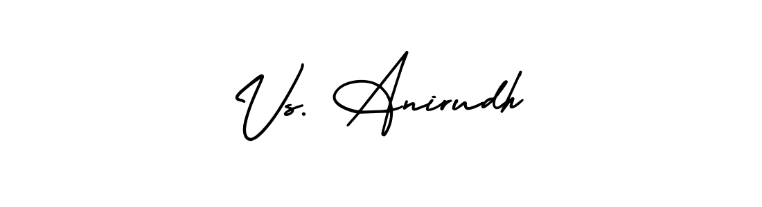 You should practise on your own different ways (AmerikaSignatureDemo-Regular) to write your name (Vs. Anirudh) in signature. don't let someone else do it for you. Vs. Anirudh signature style 3 images and pictures png