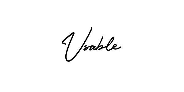 Also You can easily find your signature by using the search form. We will create Vsable name handwritten signature images for you free of cost using AmerikaSignatureDemo-Regular sign style. Vsable signature style 3 images and pictures png