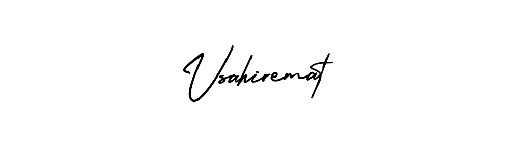 It looks lik you need a new signature style for name Vsahiremat. Design unique handwritten (AmerikaSignatureDemo-Regular) signature with our free signature maker in just a few clicks. Vsahiremat signature style 3 images and pictures png