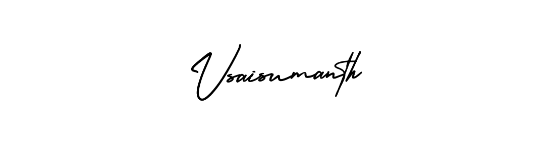 The best way (AmerikaSignatureDemo-Regular) to make a short signature is to pick only two or three words in your name. The name Vsaisumanth include a total of six letters. For converting this name. Vsaisumanth signature style 3 images and pictures png