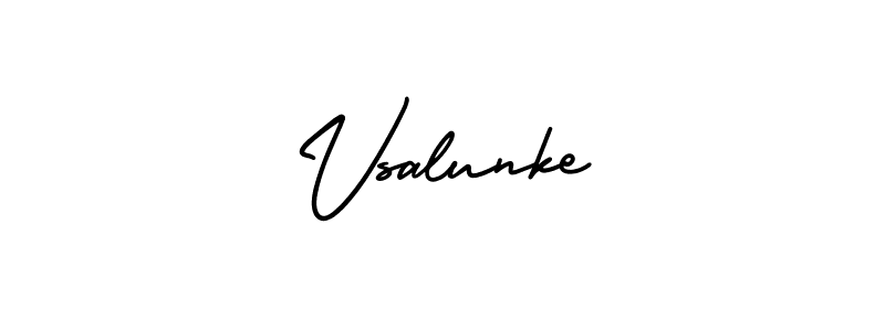 How to make Vsalunke signature? AmerikaSignatureDemo-Regular is a professional autograph style. Create handwritten signature for Vsalunke name. Vsalunke signature style 3 images and pictures png