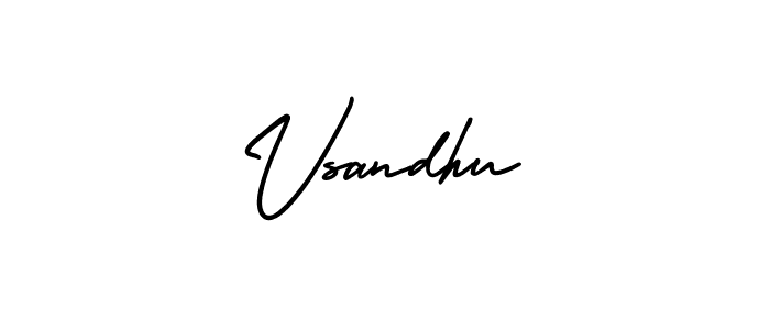 Vsandhu stylish signature style. Best Handwritten Sign (AmerikaSignatureDemo-Regular) for my name. Handwritten Signature Collection Ideas for my name Vsandhu. Vsandhu signature style 3 images and pictures png