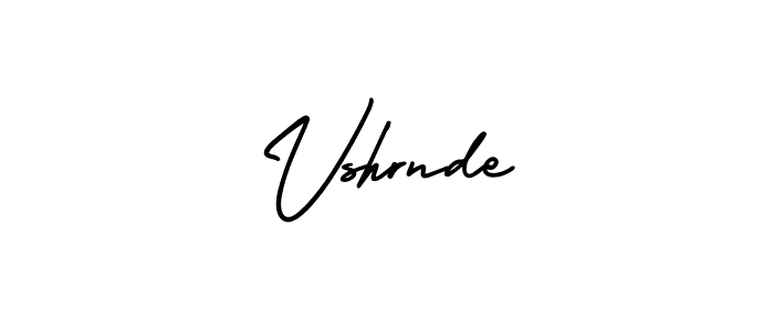 The best way (AmerikaSignatureDemo-Regular) to make a short signature is to pick only two or three words in your name. The name Vshrnde include a total of six letters. For converting this name. Vshrnde signature style 3 images and pictures png