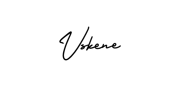 How to make Vskene name signature. Use AmerikaSignatureDemo-Regular style for creating short signs online. This is the latest handwritten sign. Vskene signature style 3 images and pictures png