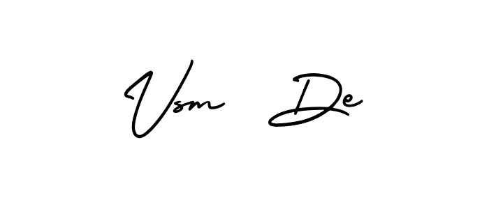 How to Draw Vsm  De signature style? AmerikaSignatureDemo-Regular is a latest design signature styles for name Vsm  De. Vsm  De signature style 3 images and pictures png