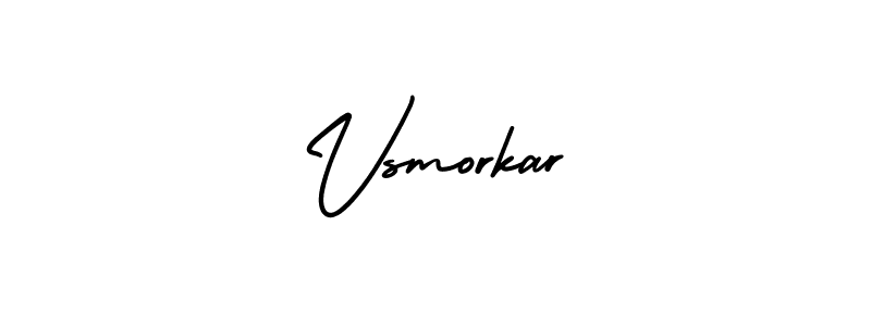 The best way (AmerikaSignatureDemo-Regular) to make a short signature is to pick only two or three words in your name. The name Vsmorkar include a total of six letters. For converting this name. Vsmorkar signature style 3 images and pictures png