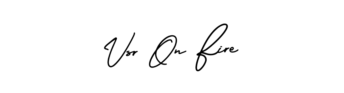 It looks lik you need a new signature style for name Vsr On Fire. Design unique handwritten (AmerikaSignatureDemo-Regular) signature with our free signature maker in just a few clicks. Vsr On Fire signature style 3 images and pictures png