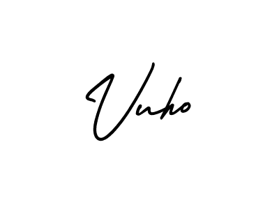 Use a signature maker to create a handwritten signature online. With this signature software, you can design (AmerikaSignatureDemo-Regular) your own signature for name Vuho. Vuho signature style 3 images and pictures png