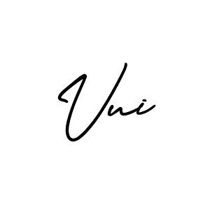 Design your own signature with our free online signature maker. With this signature software, you can create a handwritten (AmerikaSignatureDemo-Regular) signature for name Vui. Vui signature style 3 images and pictures png