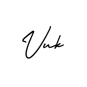 How to make Vuk name signature. Use AmerikaSignatureDemo-Regular style for creating short signs online. This is the latest handwritten sign. Vuk signature style 3 images and pictures png