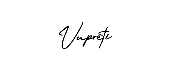 You should practise on your own different ways (AmerikaSignatureDemo-Regular) to write your name (Vupreti) in signature. don't let someone else do it for you. Vupreti signature style 3 images and pictures png