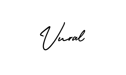 The best way (AmerikaSignatureDemo-Regular) to make a short signature is to pick only two or three words in your name. The name Vural include a total of six letters. For converting this name. Vural signature style 3 images and pictures png