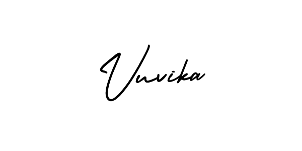 Use a signature maker to create a handwritten signature online. With this signature software, you can design (AmerikaSignatureDemo-Regular) your own signature for name Vuvika. Vuvika signature style 3 images and pictures png