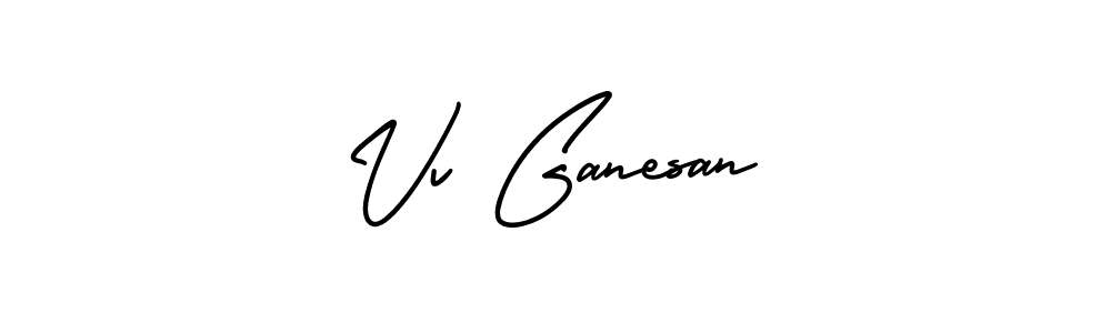 How to make Vv Ganesan name signature. Use AmerikaSignatureDemo-Regular style for creating short signs online. This is the latest handwritten sign. Vv Ganesan signature style 3 images and pictures png