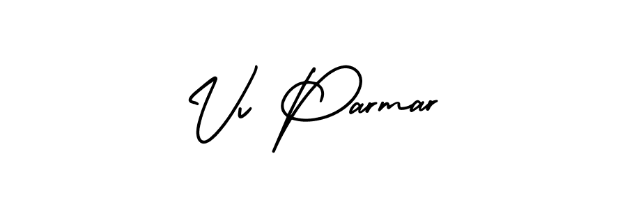 Vv Parmar stylish signature style. Best Handwritten Sign (AmerikaSignatureDemo-Regular) for my name. Handwritten Signature Collection Ideas for my name Vv Parmar. Vv Parmar signature style 3 images and pictures png
