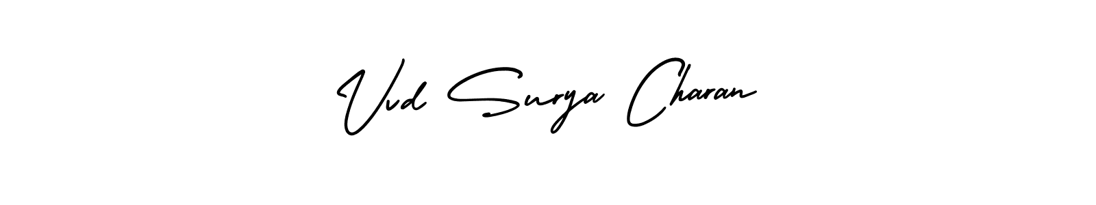 Use a signature maker to create a handwritten signature online. With this signature software, you can design (AmerikaSignatureDemo-Regular) your own signature for name Vvd Surya Charan. Vvd Surya Charan signature style 3 images and pictures png