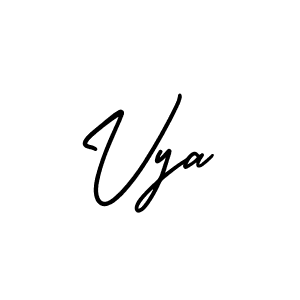 The best way (AmerikaSignatureDemo-Regular) to make a short signature is to pick only two or three words in your name. The name Vya include a total of six letters. For converting this name. Vya signature style 3 images and pictures png