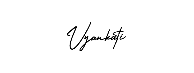 The best way (AmerikaSignatureDemo-Regular) to make a short signature is to pick only two or three words in your name. The name Vyankati include a total of six letters. For converting this name. Vyankati signature style 3 images and pictures png